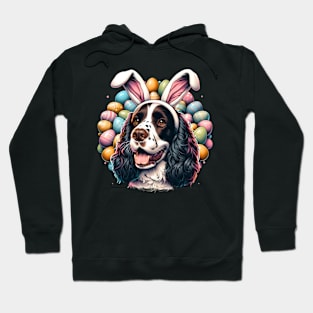 English Springer Spaniel Celebrates Easter with Bunny Ears Hoodie